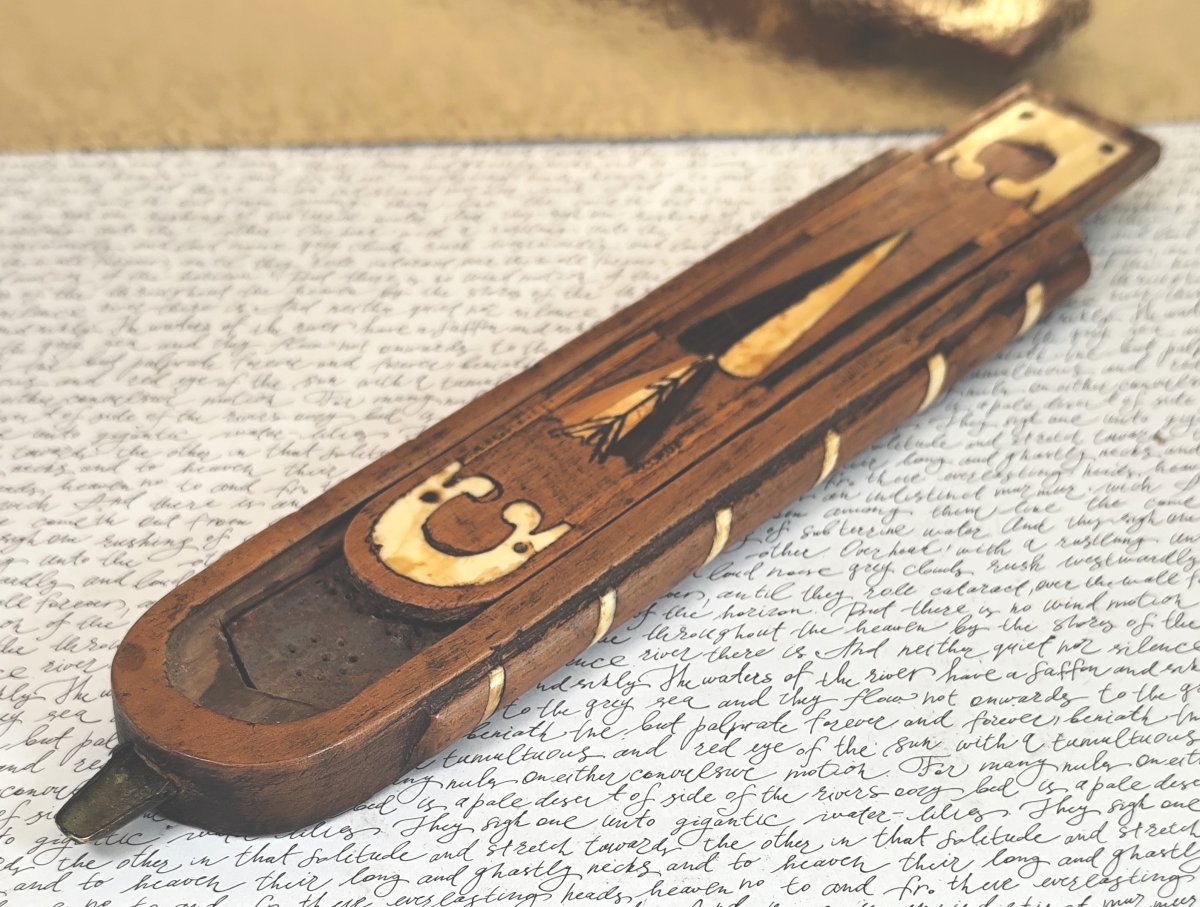Fine Inlaid Tobacco Grater, Holland, 18th Century-photo-2