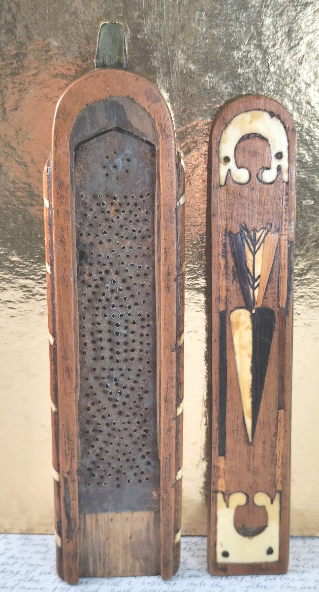 Fine Inlaid Tobacco Grater, Holland, 18th Century-photo-3