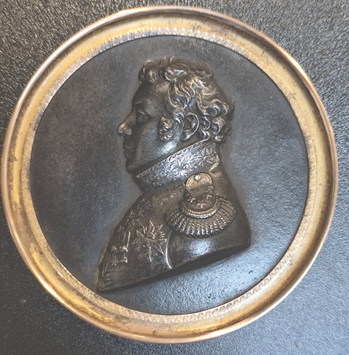 Maréchal Marmont, duc de Raguse, portrait en fonte de fer signé Posch-photo-4