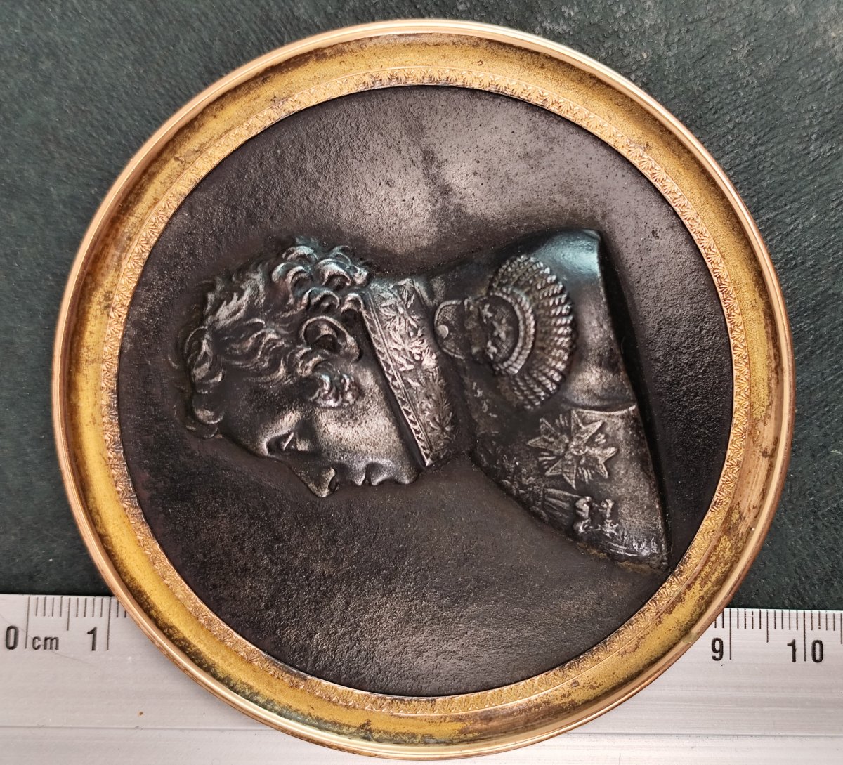 Maréchal Marmont, duc de Raguse, portrait en fonte de fer signé Posch-photo-1
