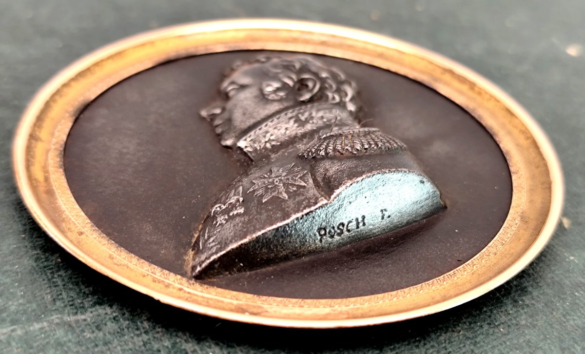 Maréchal Marmont, duc de Raguse, portrait en fonte de fer signé Posch-photo-2