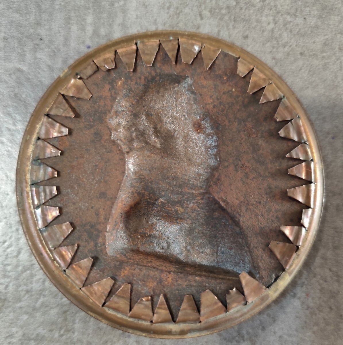 Maréchal Marmont, duc de Raguse, portrait en fonte de fer signé Posch-photo-3