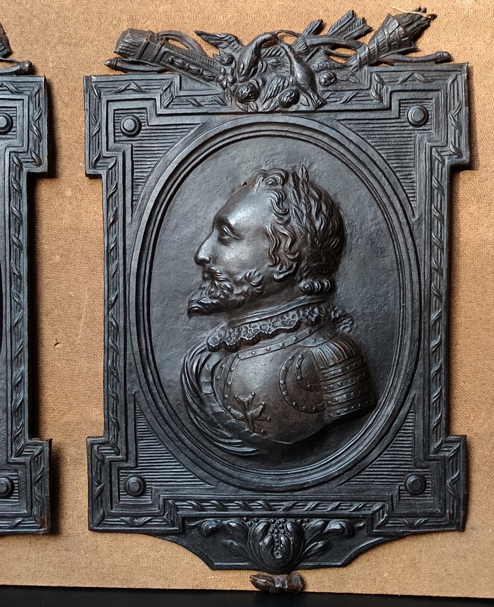 Trompe l’œil, Henri IV et Sully, leurs grands profils d’apparat, 19e siècle.-photo-2