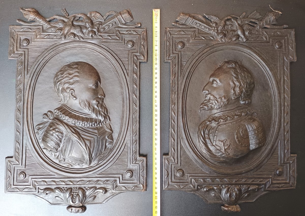 Trompe l’œil, Henri IV et Sully, leurs grands profils d’apparat, 19e siècle.-photo-1