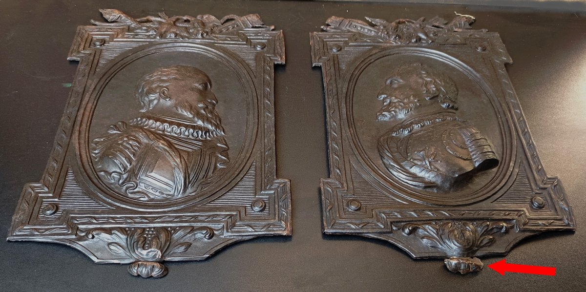 Trompe l’œil, Henri IV et Sully, leurs grands profils d’apparat, 19e siècle.-photo-2