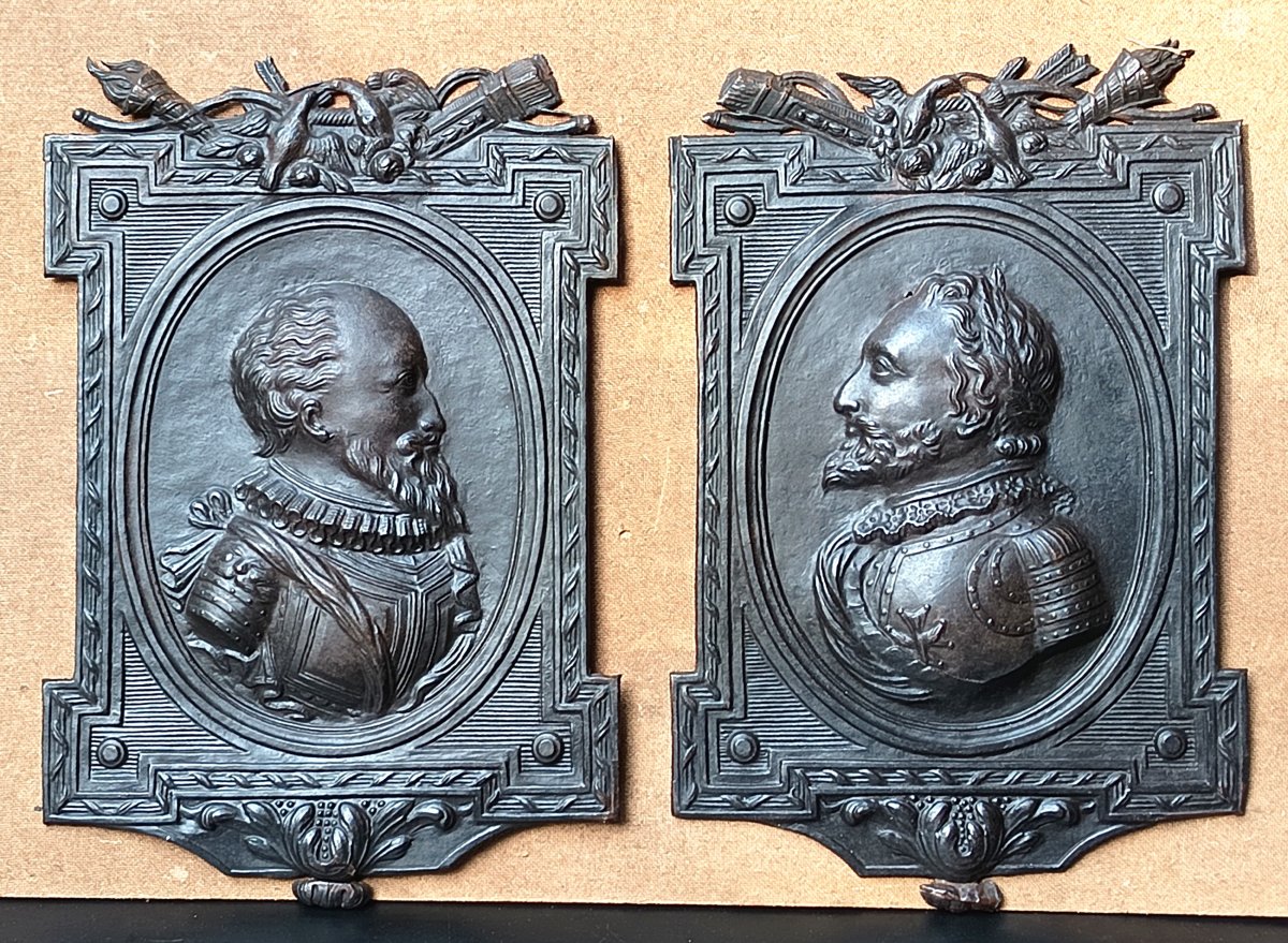 Trompe l’œil, Henri IV et Sully, leurs grands profils d’apparat, 19e siècle.