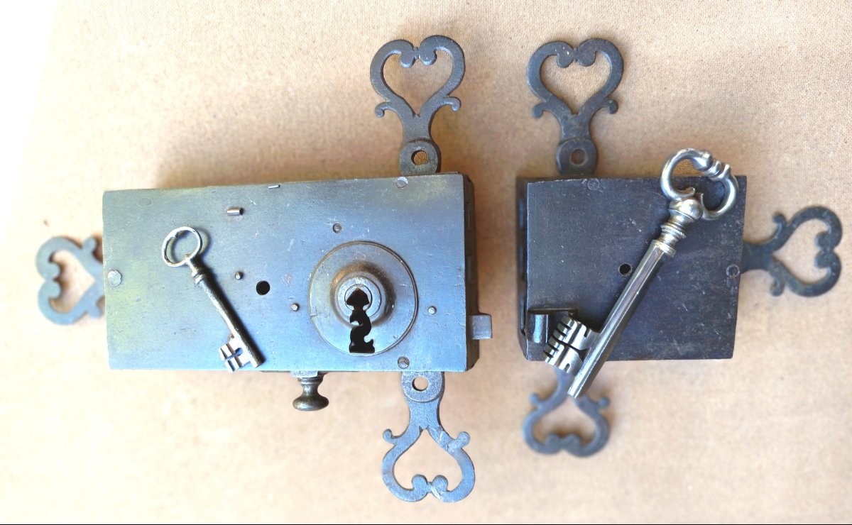 Impressive Louis XV Carriage-door Lock, Complete, With Superb Key