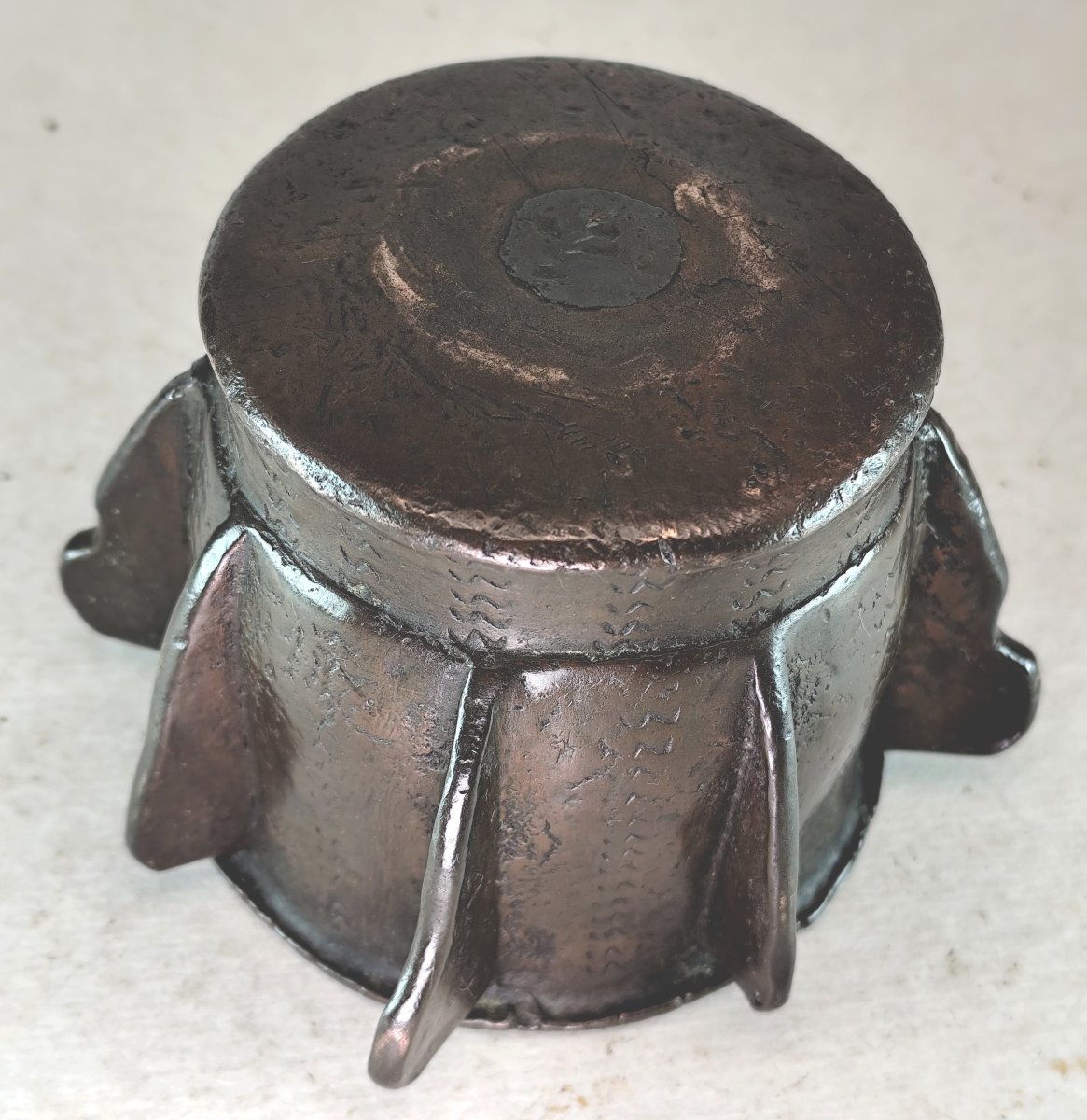 15th–16th-century Hispano-moorish Winged Mortar, Engraved Bronze, Southern Spain-photo-4