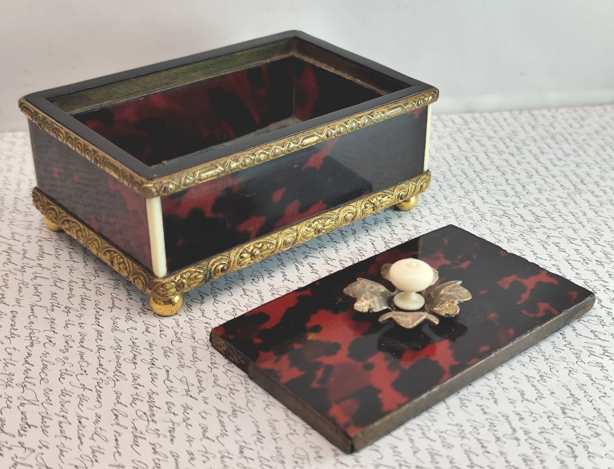 Luxurious Desk Pin Box, Napoleon III Period, With Marquetry-photo-1