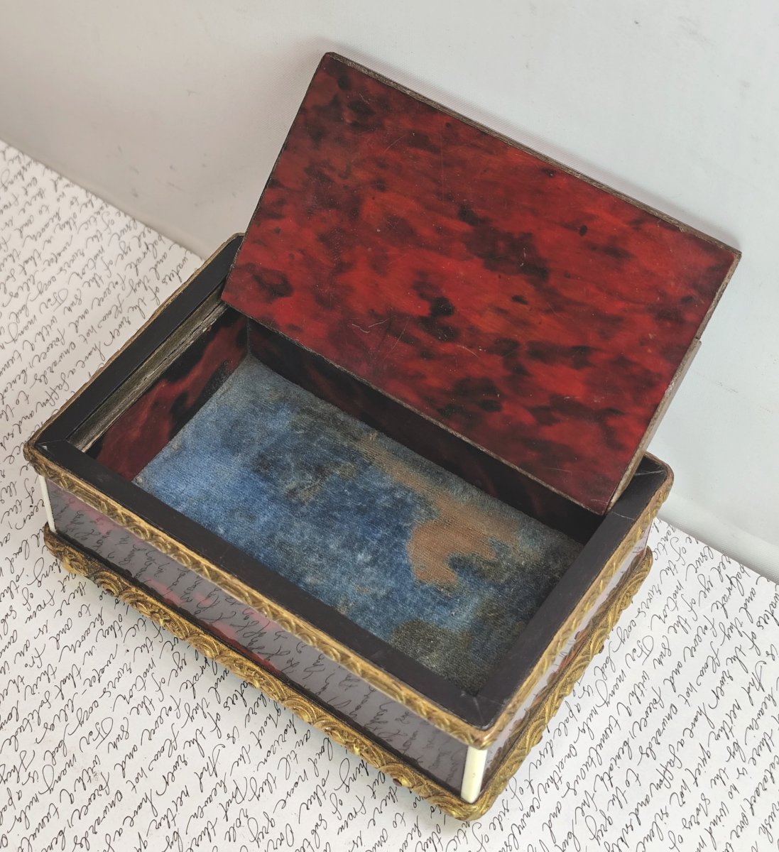 Luxurious Desk Pin Box, Napoleon III Period, With Marquetry-photo-2