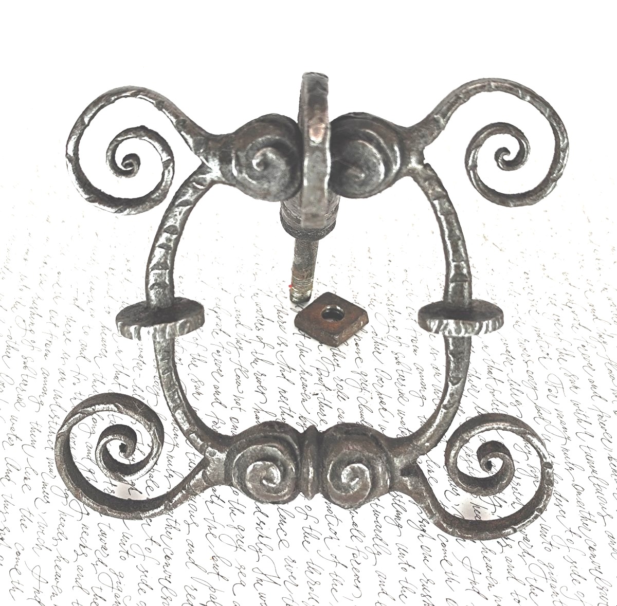Finely Forged Iron Door Handle, Austria? 18th–19th Century