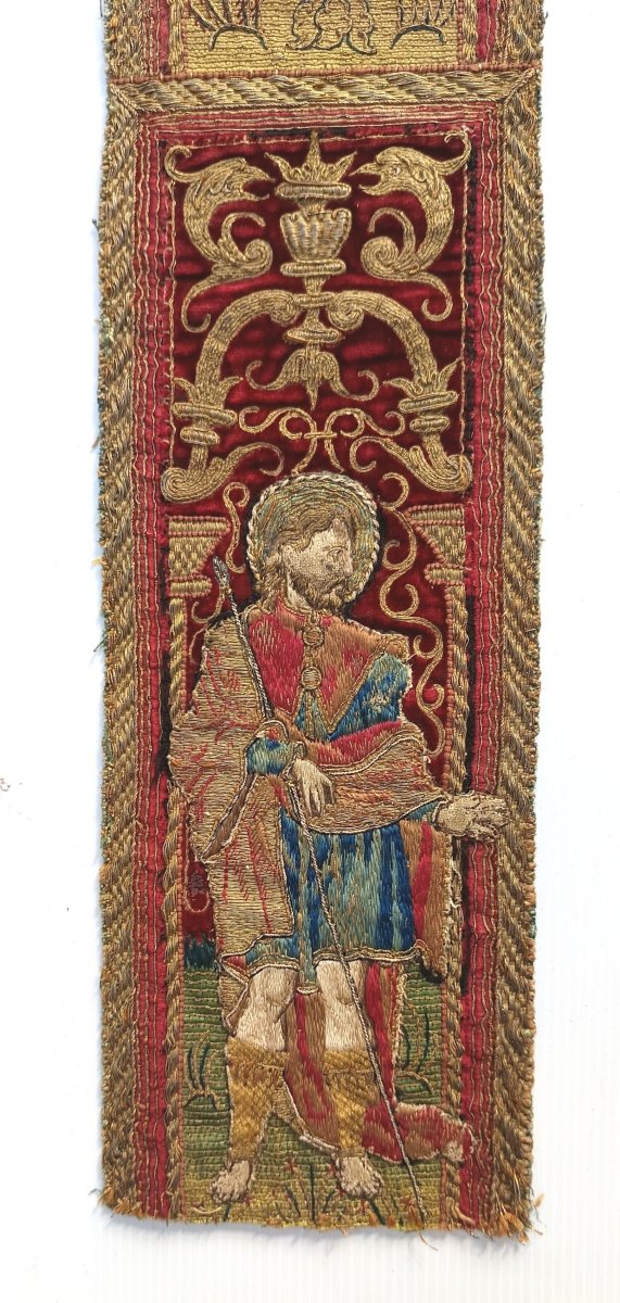3 broderies d’orfroi du XVIe siècle – Saints personnages-photo-4