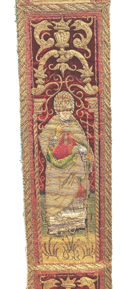 3 broderies d’orfroi du XVIe siècle – Saints personnages-photo-1