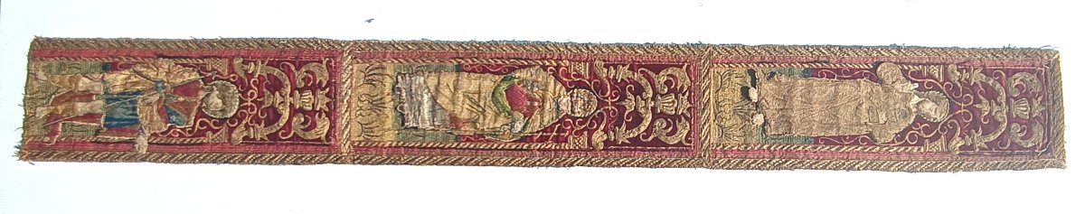 3 broderies d’orfroi du XVIe siècle – Saints personnages-photo-4