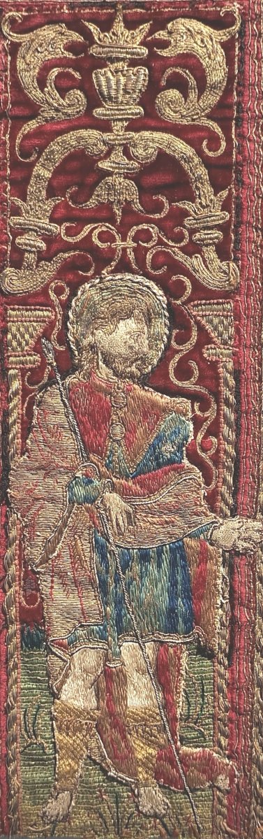 3 broderies d’orfroi du XVIe siècle – Saints personnages-photo-5