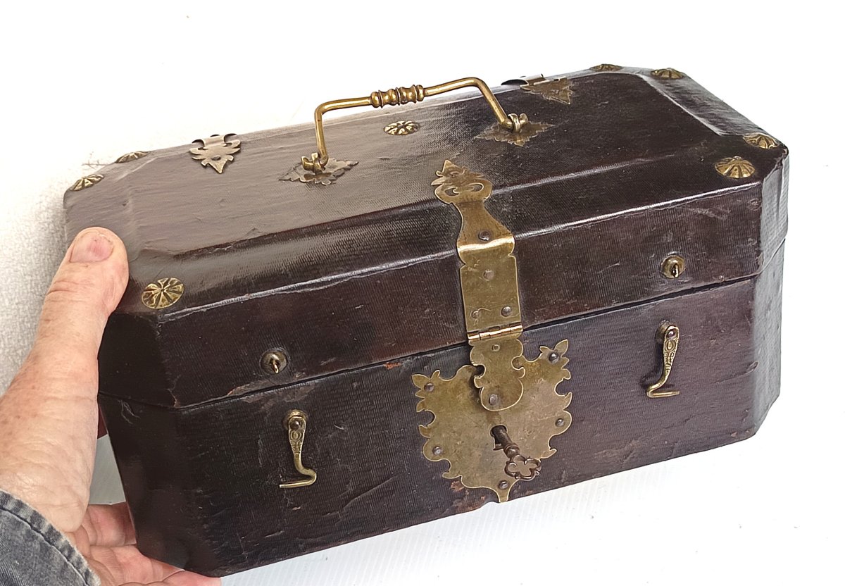 Leather And Pierced Brass Correspondence Box, Northern Europe, 18th–19th Century-photo-4