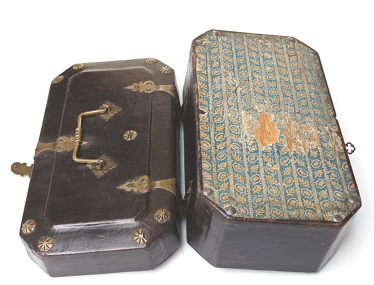 Leather And Pierced Brass Correspondence Box, Northern Europe, 18th–19th Century-photo-1