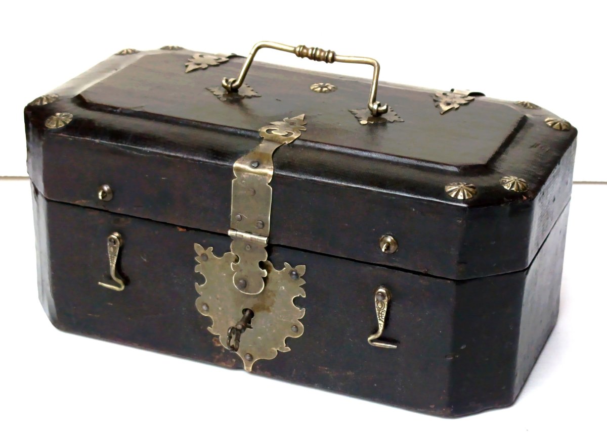 Leather And Pierced Brass Correspondence Box, Northern Europe, 18th–19th Century
