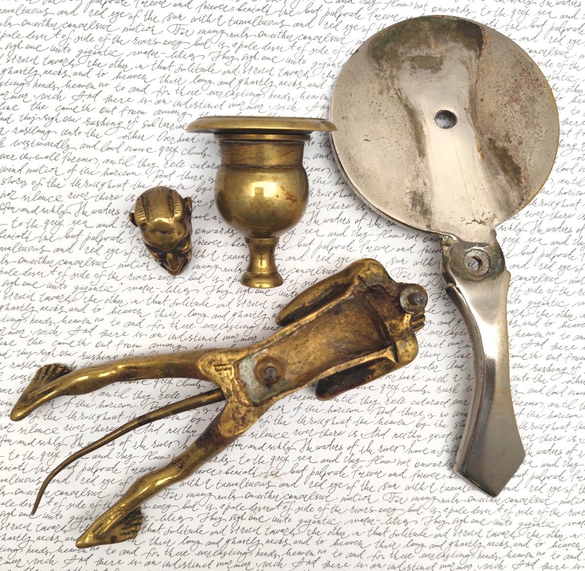 Bougeoir diabolique, amusant bronze XIXe en bel état-photo-4