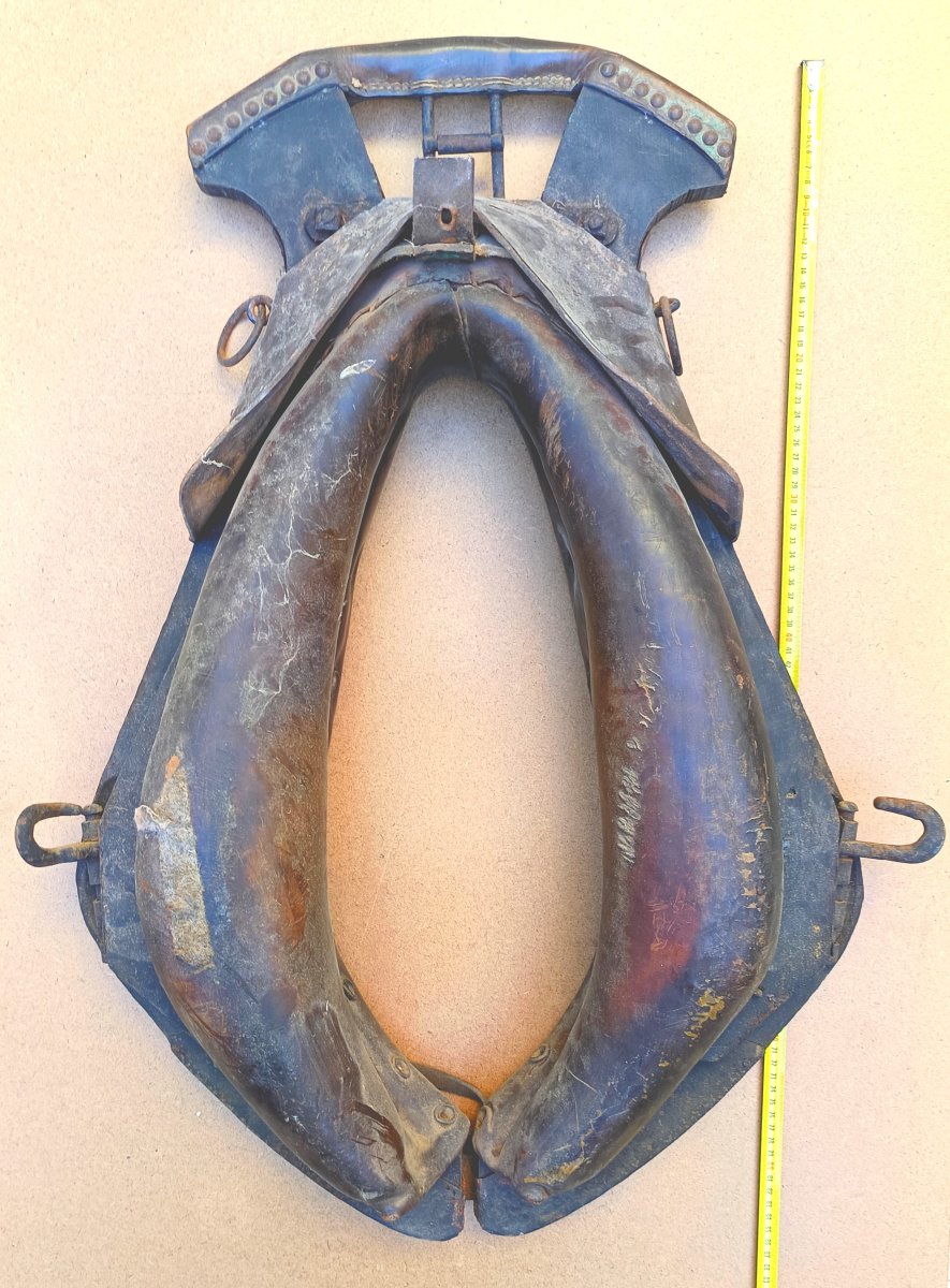 Beautiful, Large Draft Horse Collar, France, Circa 1910–1930, From A Vineyard-photo-4