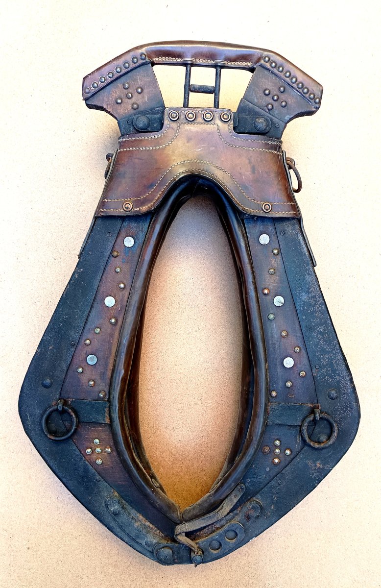 Beautiful, Large Draft Horse Collar, France, Circa 1910–1930, From A Vineyard