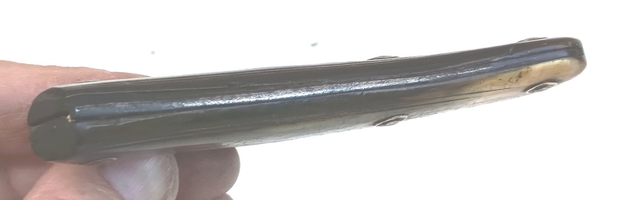 Large Winegrower's Or Gardener's Knife, 18th Century, Horn Handle, Steel Blade With Hallmark-photo-2