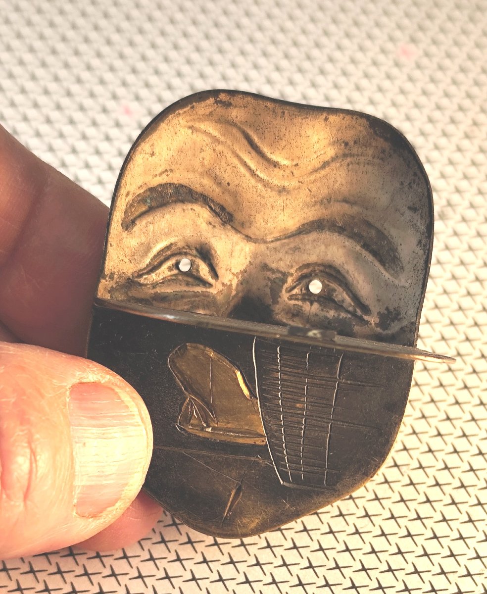 Belle boîte d’allumettes, Japon, XIXe siècle, masque d’acteur de théâtre -photo-3