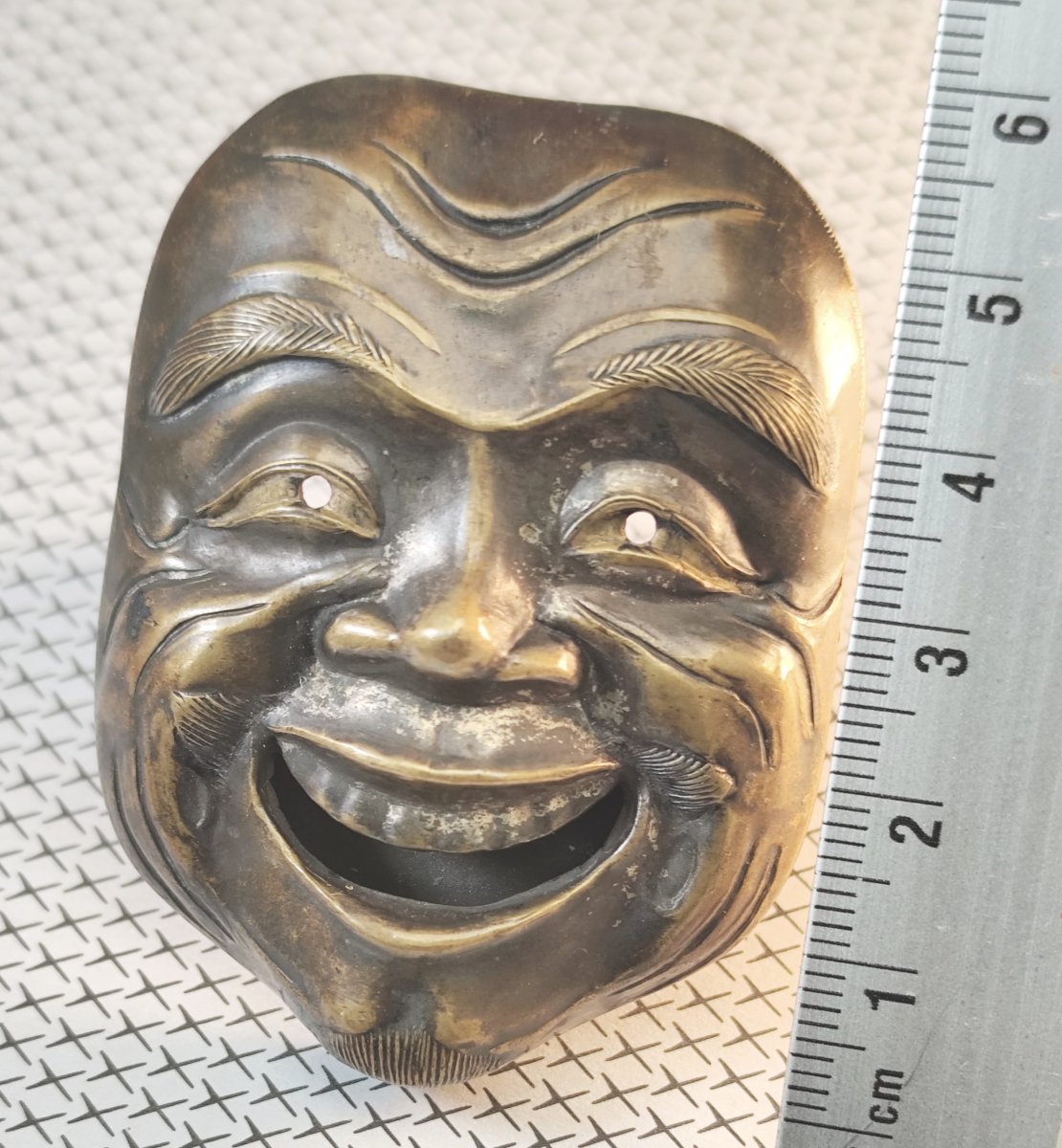Belle boîte d’allumettes, Japon, XIXe siècle, masque d’acteur de théâtre -photo-2