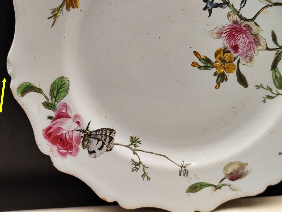 Asymmetrical Plate  Marseille Earthenware, From  Robert Factory? 18th Century-photo-3