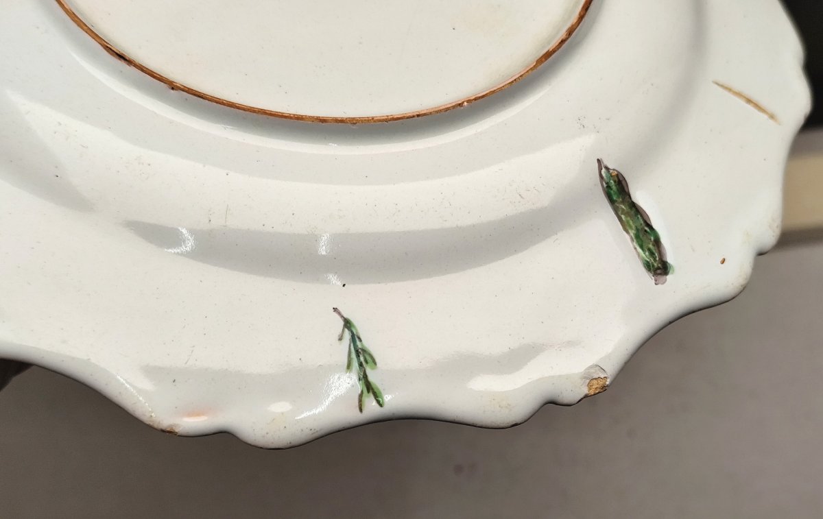 Asymmetrical Plate  Marseille Earthenware, From  Robert Factory? 18th Century-photo-2
