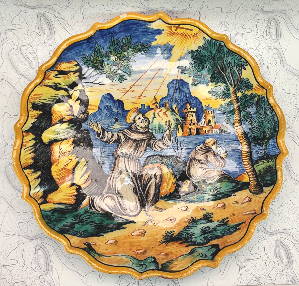 Saint Francis Of Assisi, Renaissance-style Maiolica, 19th Century, Signed