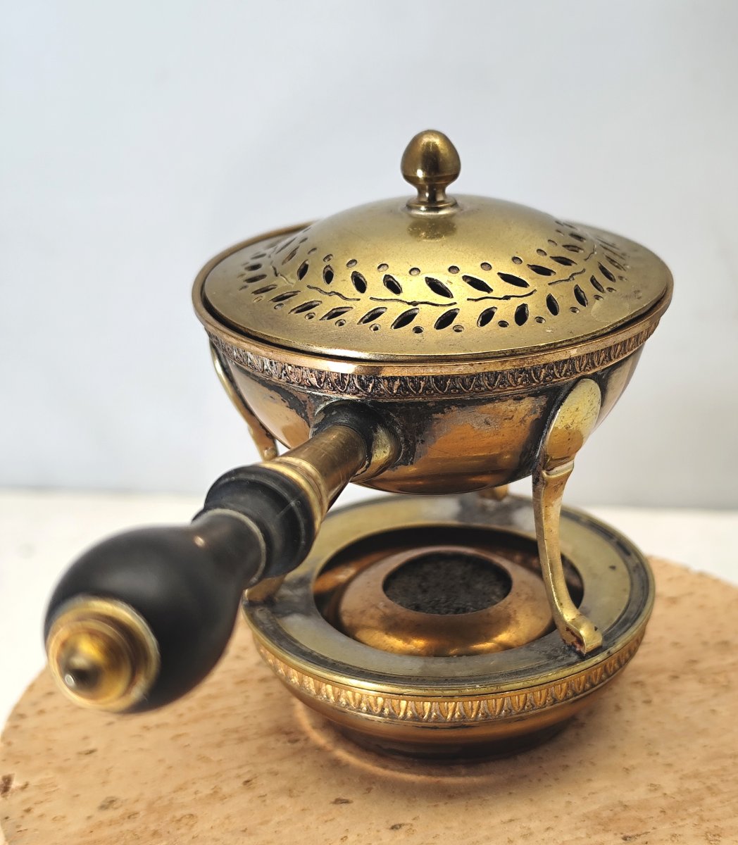 Guerlain, Signed: Small Gold-plated Perfume Warmer, Late 19th Century, Complete -photo-3