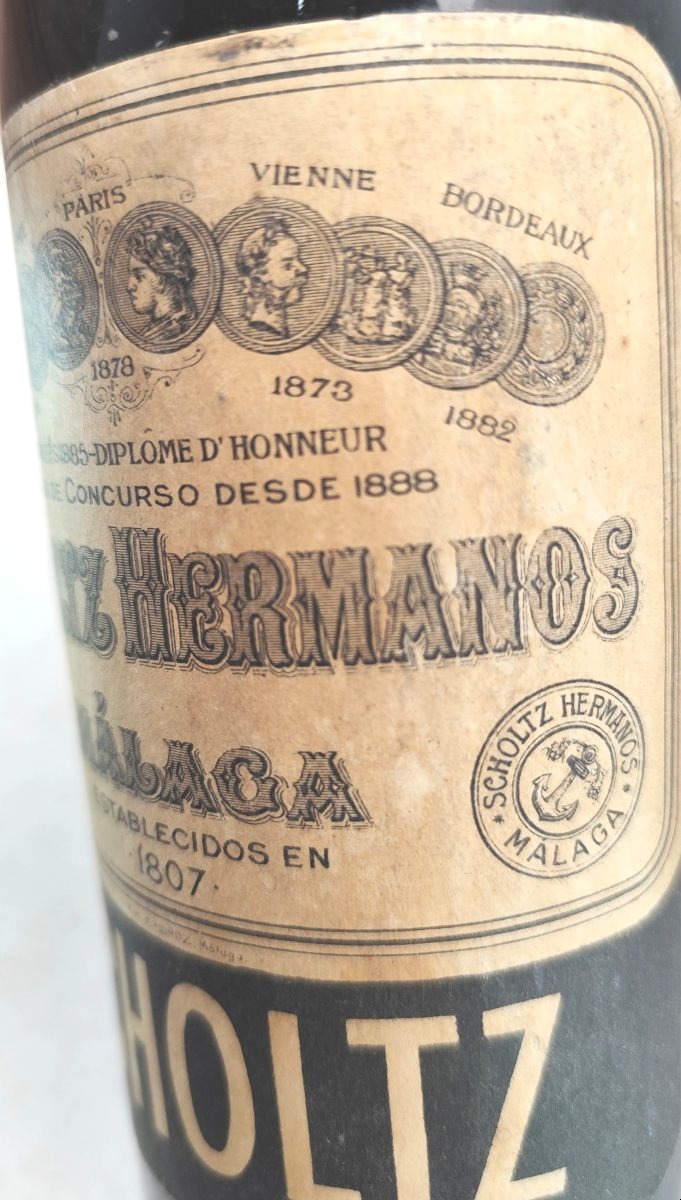 Collectible Scholtz Malaga Dulce Negro Bottle, 1960s, Good Condition-photo-4