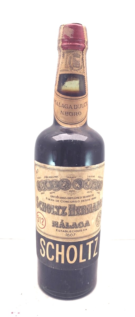 Collectible Scholtz Malaga Dulce Negro Bottle, 1960s, Good Condition