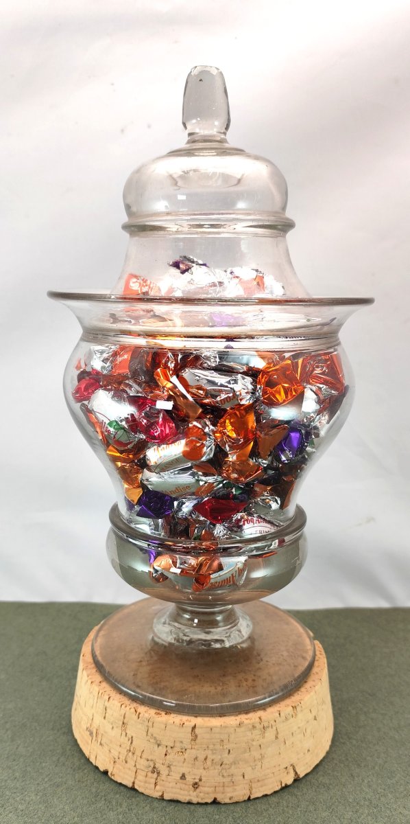Lovely Hand-blown Glass Jar With Beautiful Curves,  Pharmacy, Early 19th Century-photo-2