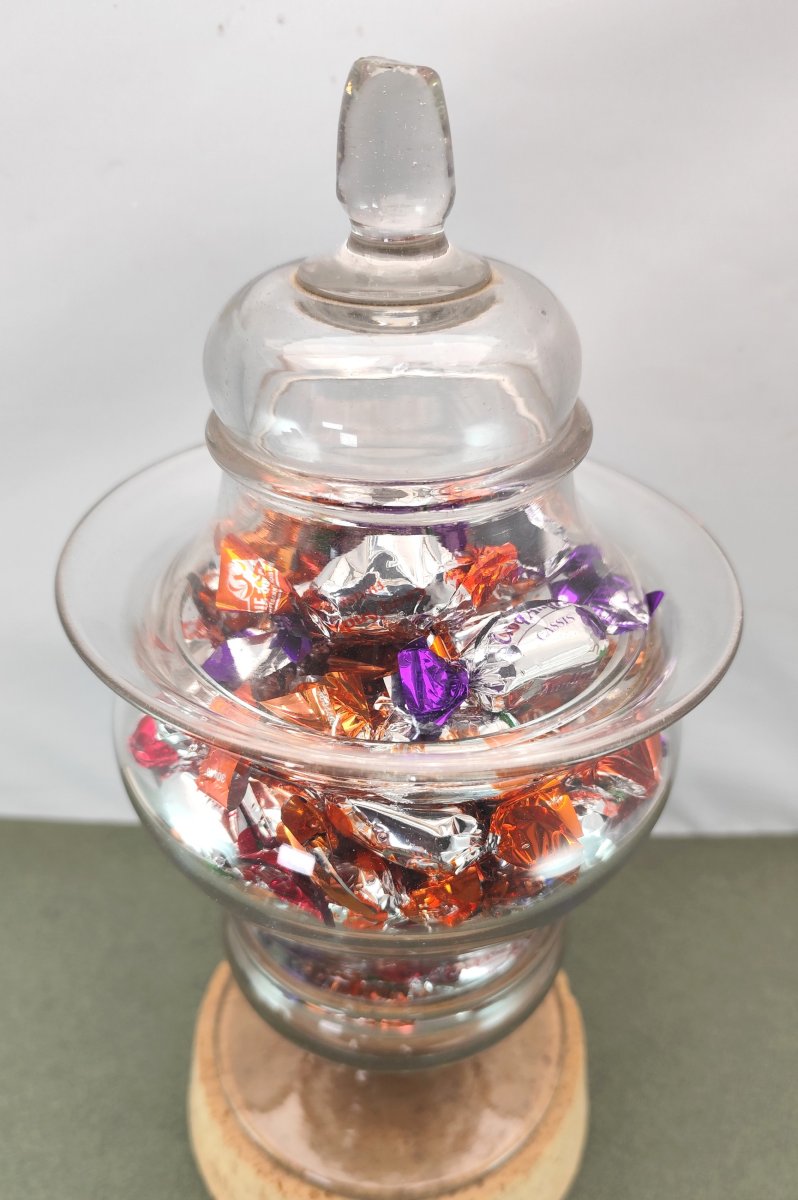 Lovely Hand-blown Glass Jar With Beautiful Curves,  Pharmacy, Early 19th Century-photo-2