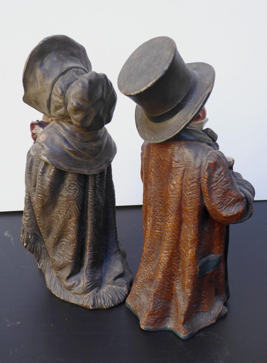 Bernhardt.bloch Signed: 2 Clay Figures: Children Disguised, 1890-photo-4