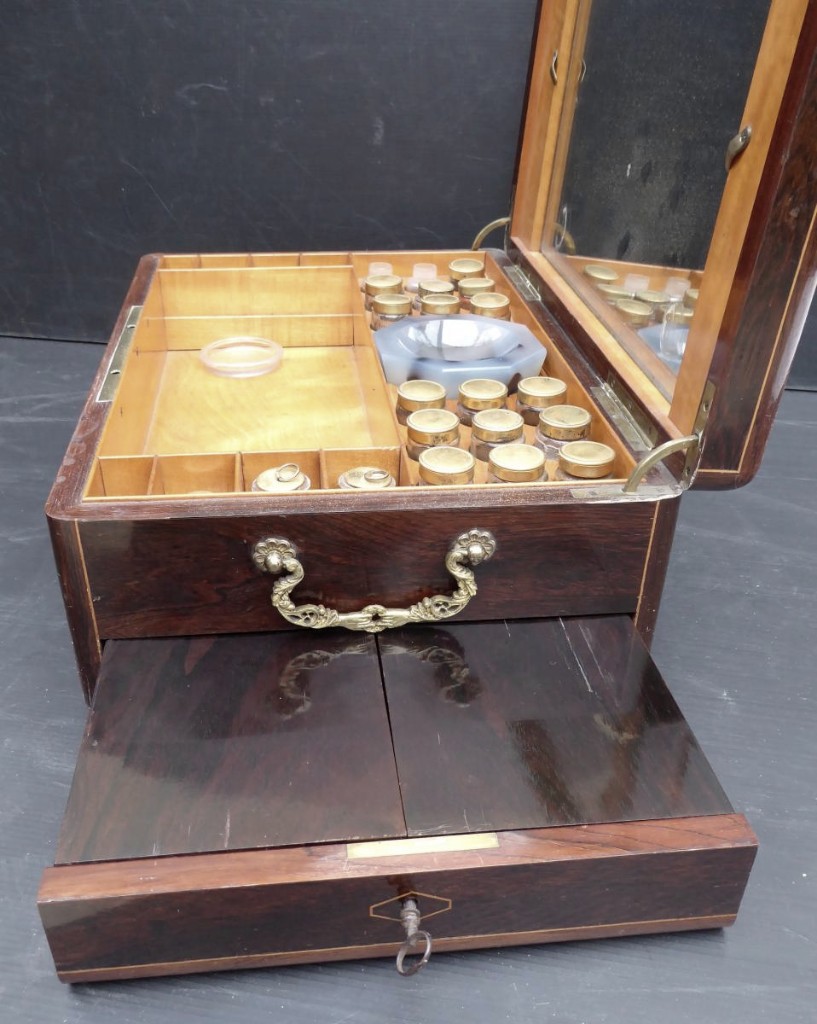 Necessaire Box For Artist, Inlaid, Charles X Period-photo-4
