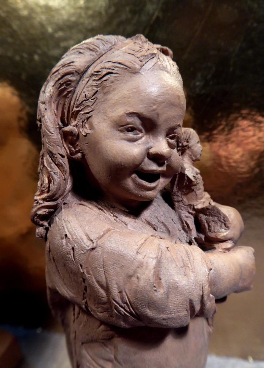 Graillon, (musée De Dieppe), XIXe, Chagrin d'Enfant : 2 Terre Cuites Signées-photo-3