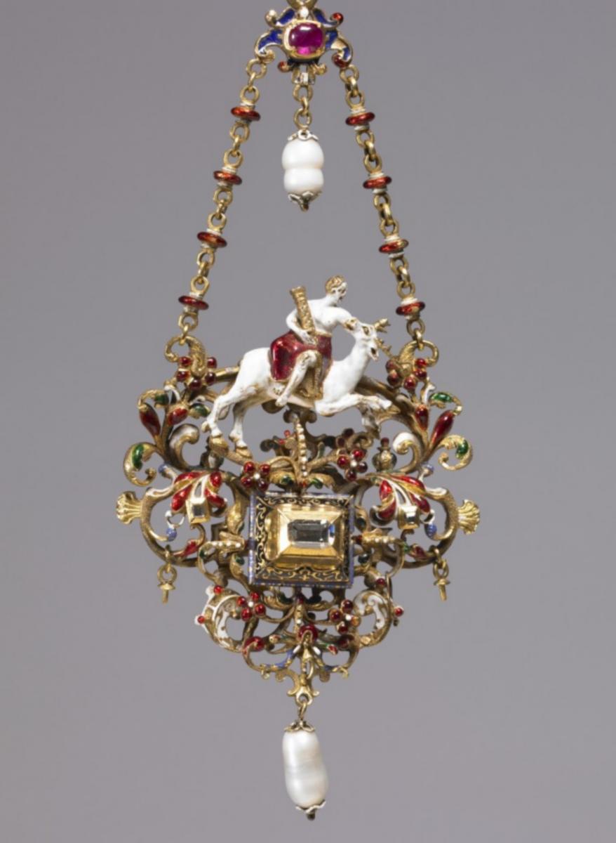 Enamels On Silver Renaissance Style Jewel, Austria Hungary, 19thc-photo-2