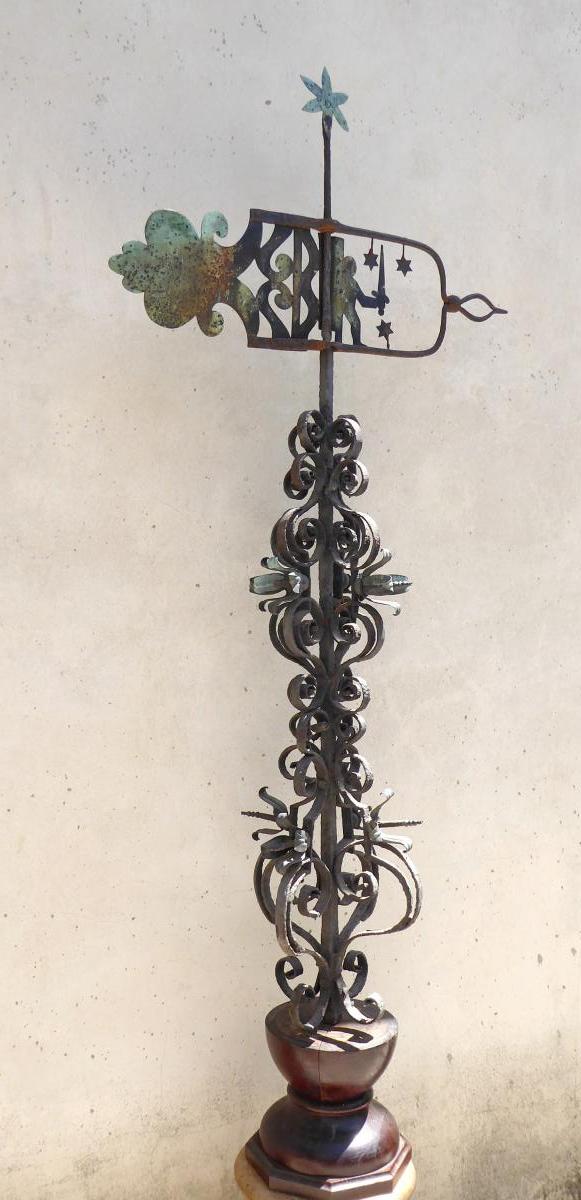 High Spur Of Feying With Weathervane, Wrought Iron, Copper,18thc-photo-1