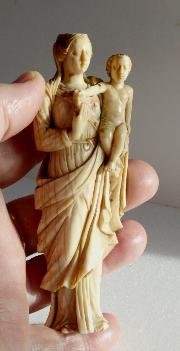 Madonna And Child, Ivory Of Dieppe Seventeenth Century-photo-1