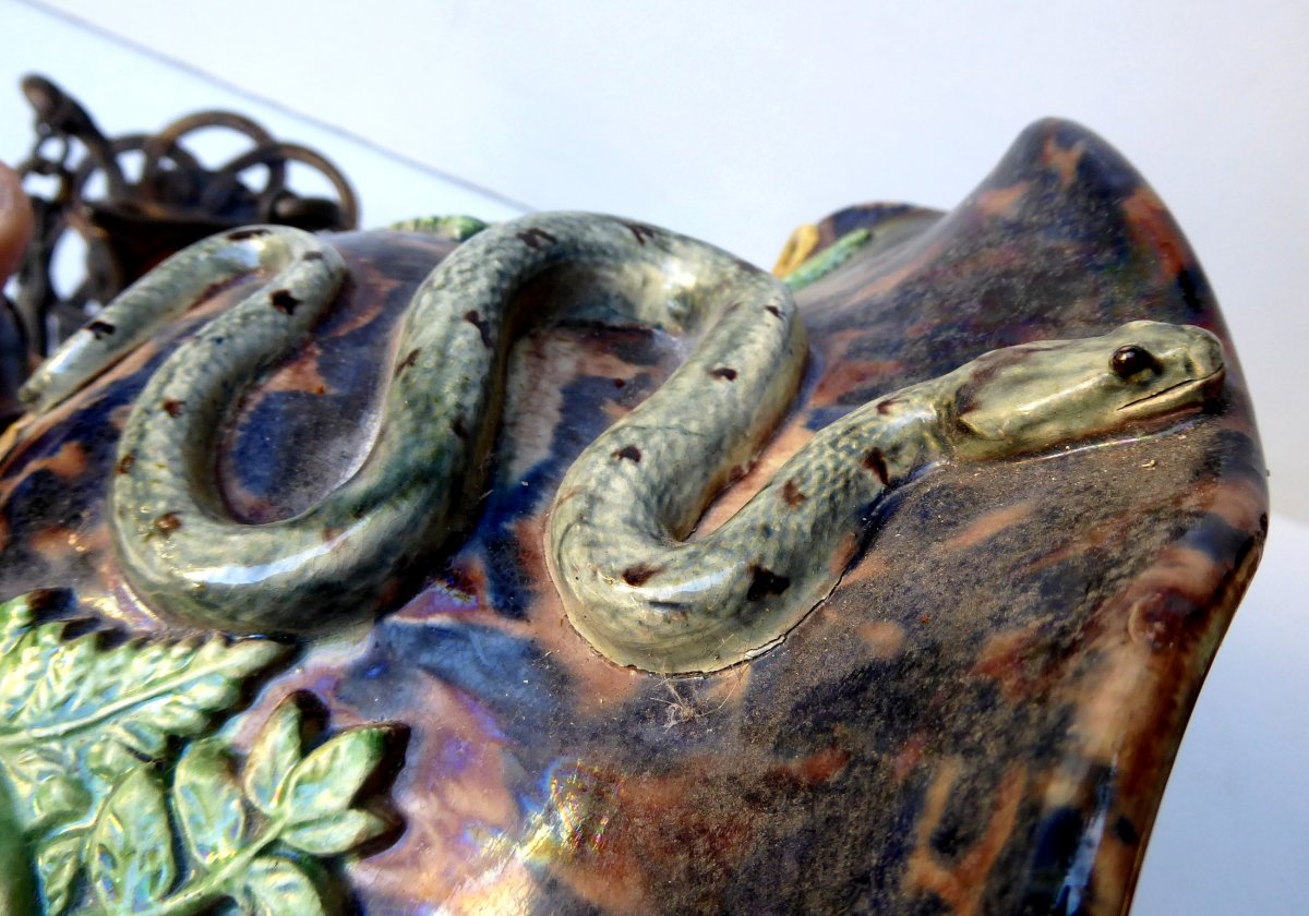 Suite De Palissy, XIXe Siècle, Suspension Serpents-fougères-photo-2