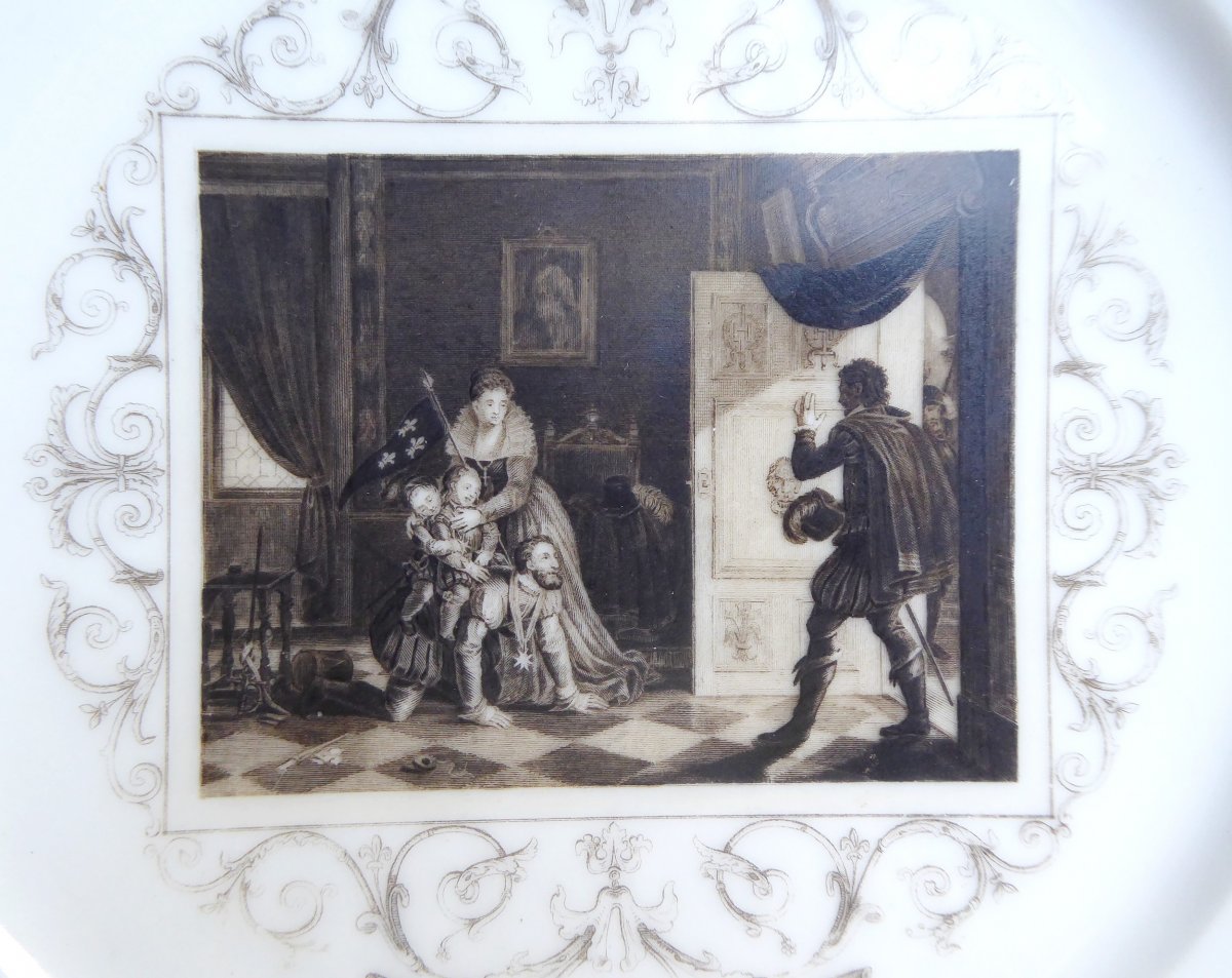 Legros d'Anizy : Une Rareté,  Assiette Légitimiste, 1820, Porcelaine De Paris : -photo-4