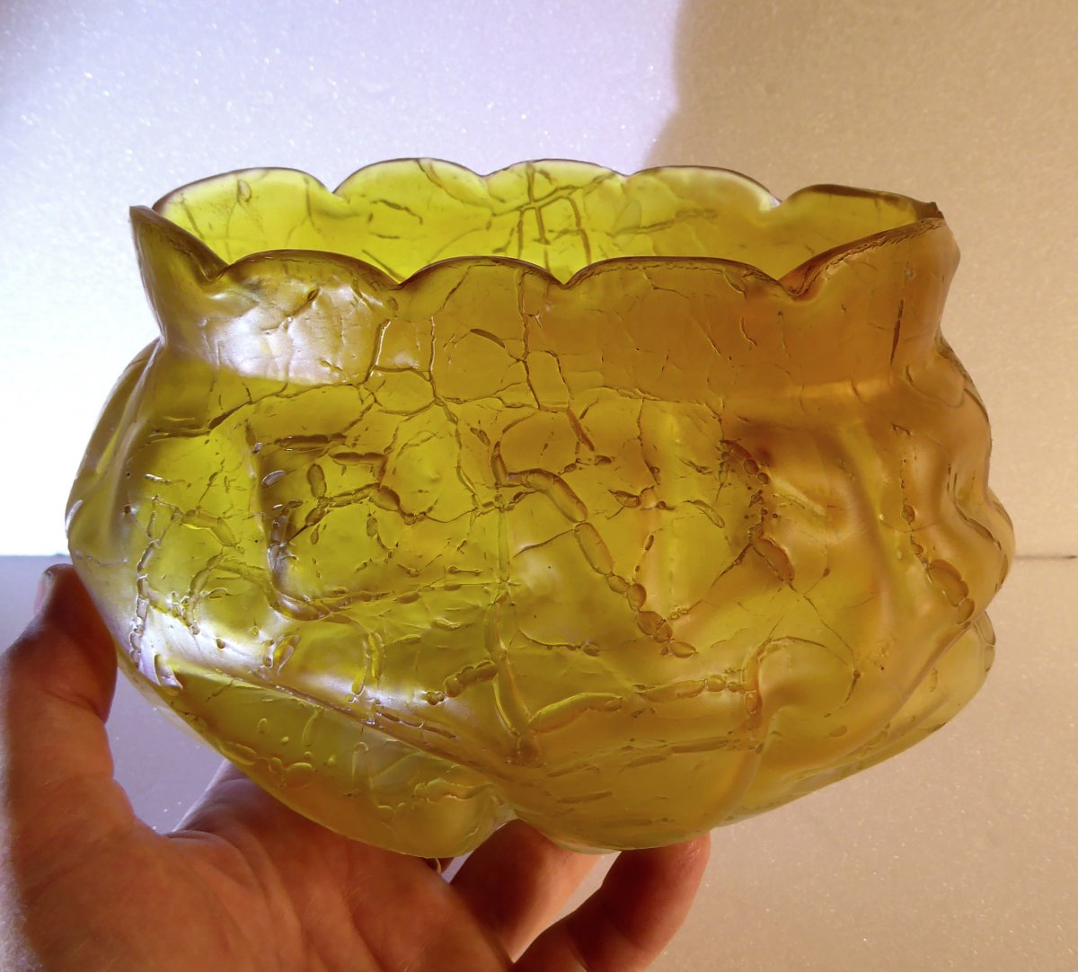 Coupe Verre Irisé Art Nouveau, Pallme König, 1900-photo-2