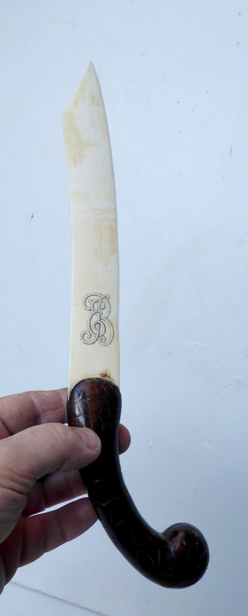 Art Nouveau Letter Opener, Circa 1900,  Engraved Blade