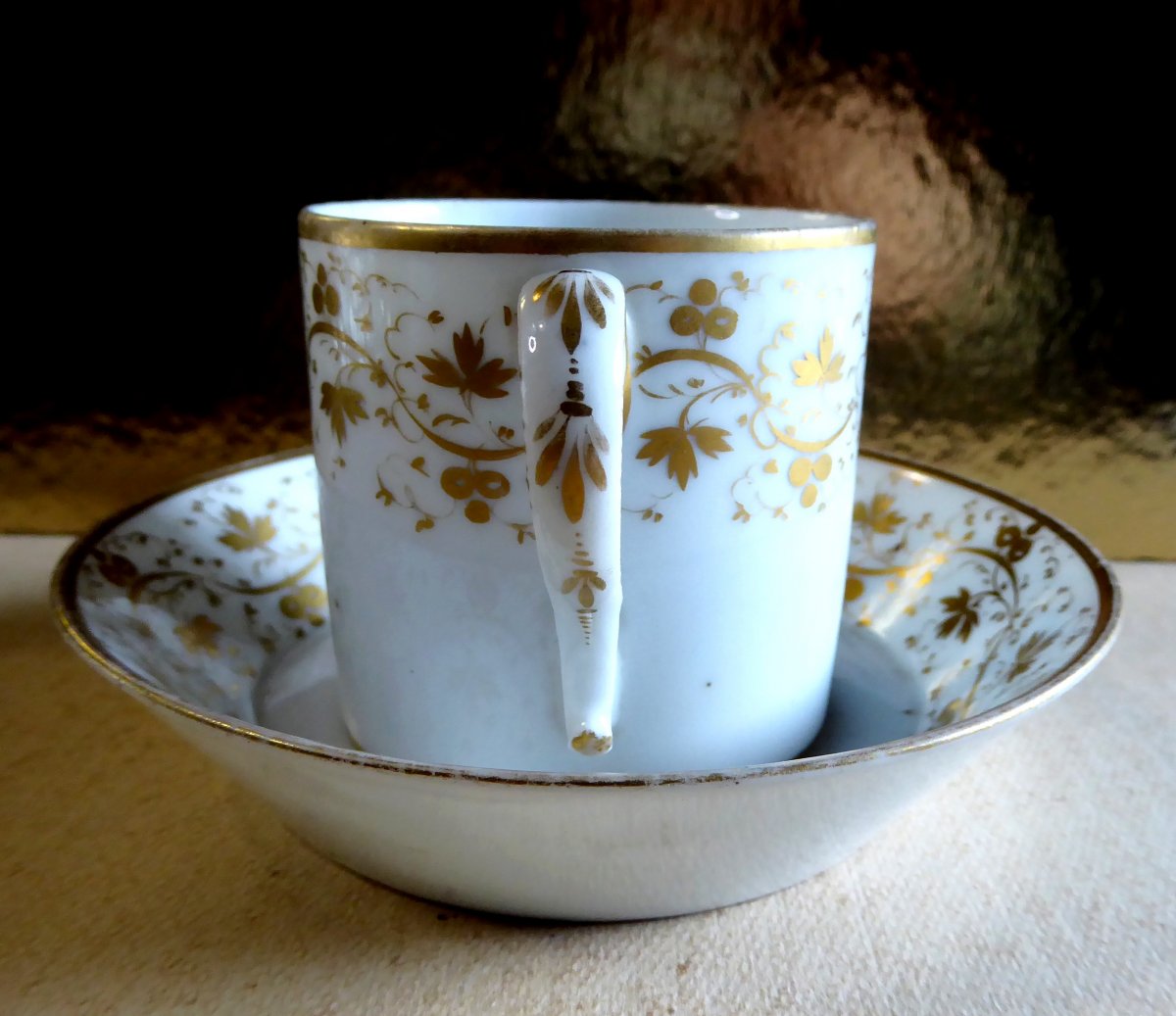 Paris Porcelain, Louis XVI Cup And Saucer Rébus For Love,  Signed-photo-2