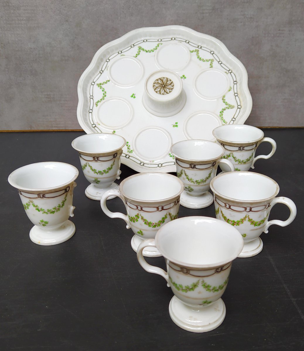 Service Of 7 Ice Cups, And Display, Paris, Louis XVI, Signed Dihl-photo-2