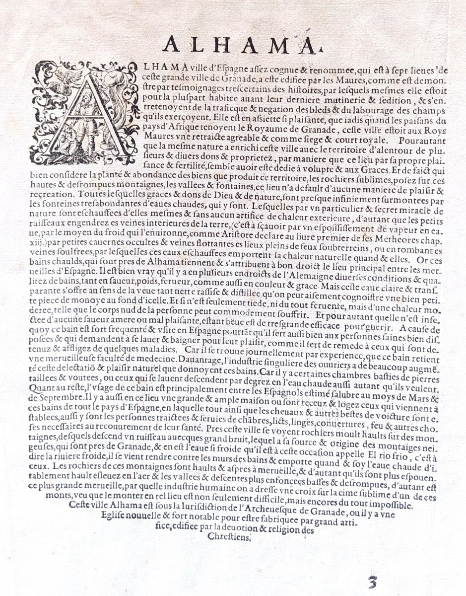 Les Sources Chaudes d'Alhama, Braun- 1564, Coloris d'époque !-photo-2