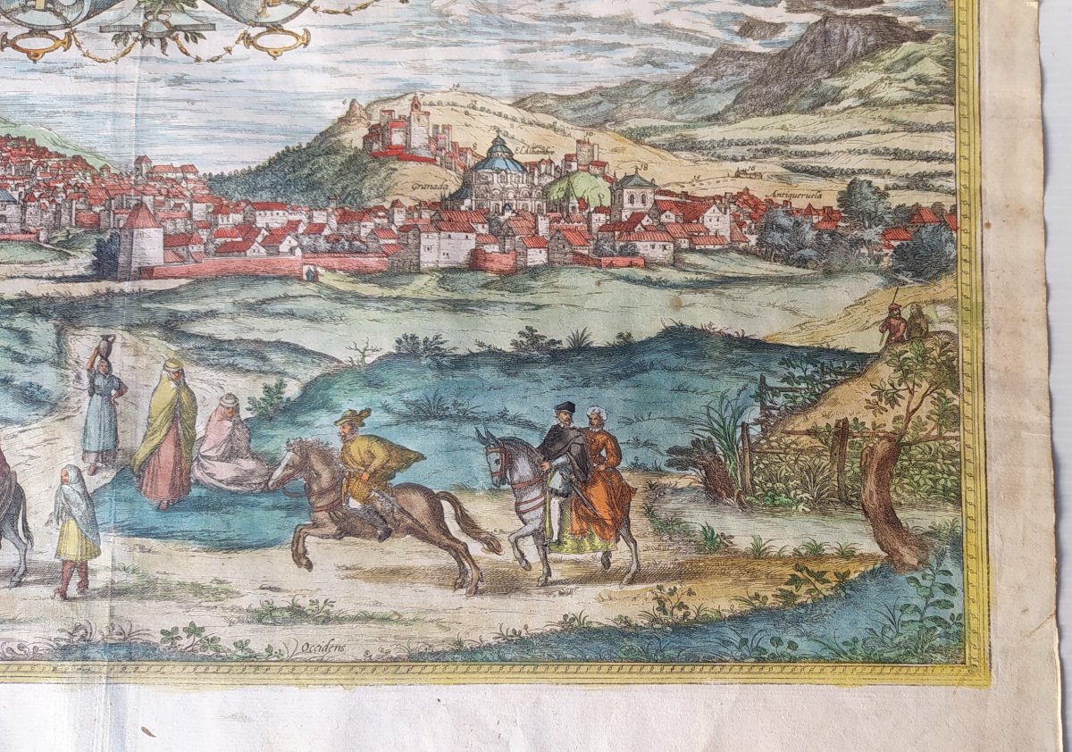 Panorama De Grenade, Braun- 1563, Coloris d'époque !-photo-4